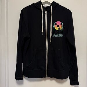 Coachella Black Zip-Up Hoodie